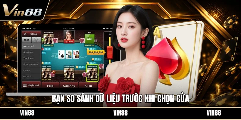 Bạn so sánh dữ liệu trước khi chọn cửa