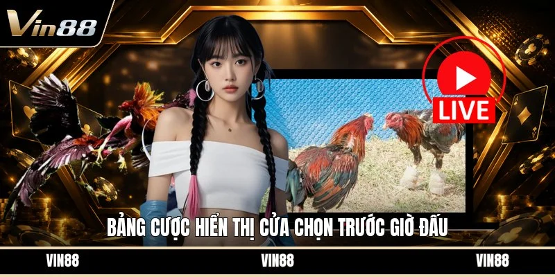 Bảng cược hiển thị cửa chọn trước giờ đấu