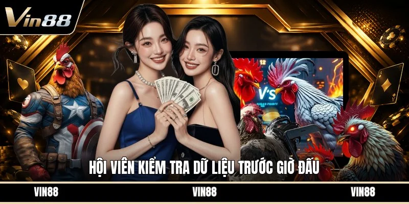 Hội viên kiểm tra dữ liệu trước giờ đấu